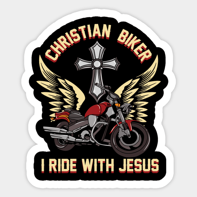 Christian Motorcycle Biker Gift Sticker by Shirtjaeger